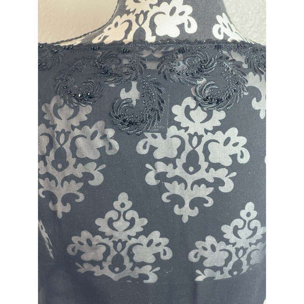 Jones New York Maxi Black Sequence Sleeveless Wedding Evening Maxi Dress Size 10 - Picture 5 of 7